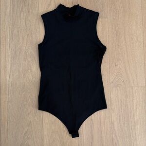 Spanx Suit Yourself Ribbed Mock Neck Sleeveless Smoother Bodysuit